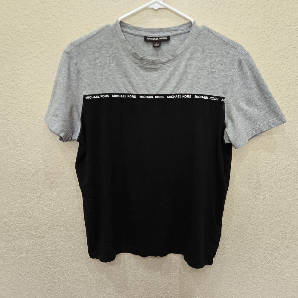 Michael Kors Black and Gray Short Sleeve Tee Size Small